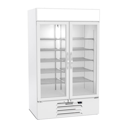 Beverage-Air MMF44HC-1-W-IQ 47" Two Section Display Freezer w/ Swing Doors - Bottom Mount Compressor, White, 115v-cityfoodequipment.com