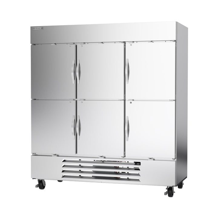 Beverage-Air HBF72HC-1-HS 75" Horizon Series Three Section Reach In Freezer, (6) Left/Right/Right Solid Doors, 115v-cityfoodequipment.com