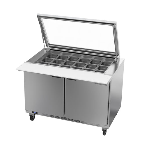 Beverage-Air SPE48HC-18M-STL 48" Hydrocarbon Series Mega Top Sandwich/salad Prep Table W/ Refrigerated Base, 115v-cityfoodequipment.com