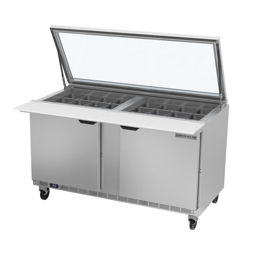 Beverage-Air SPE60HC-24M-STL 60" Hydrocarbon Series Mega Top Sandwich/salad Prep Table W/ Refrigerated Base, 115v-cityfoodequipment.com