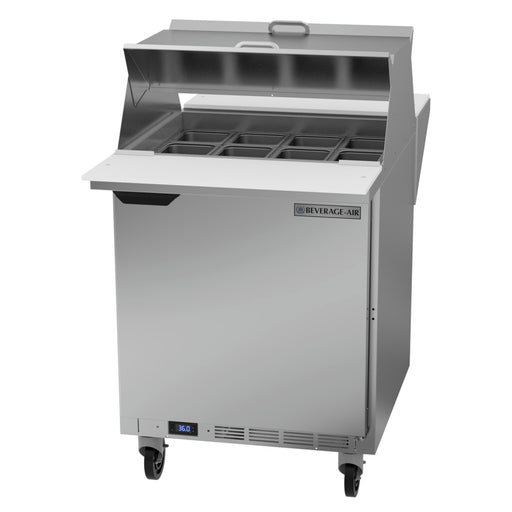 Beverage-Air SPE27HC-12M-B-DS 27" Hydrocarbon Series Mega Top Dual Sided Sandwich/salad Prep Table W/ Refrigerated Base, 115v-cityfoodequipment.com