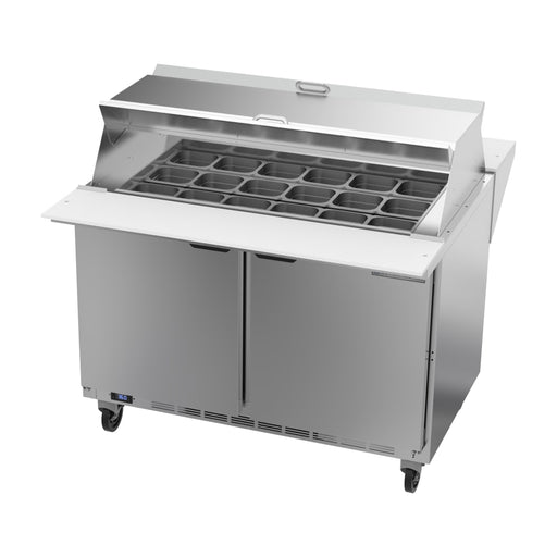 Beverage-Air SPE48HC-18M-DS 48" Hydrocarbon Series Mega Top Dual Sided Sandwich/salad Prep Table W/ Refrigerated Base, 115v-cityfoodequipment.com