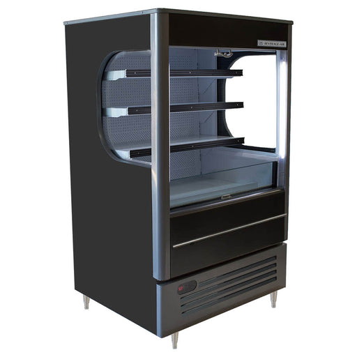Beverage-Air VMHC7-1-B 35 1/2" Vertical Open Air Cooler W/ (4) Levels - Black, 115v-cityfoodequipment.com