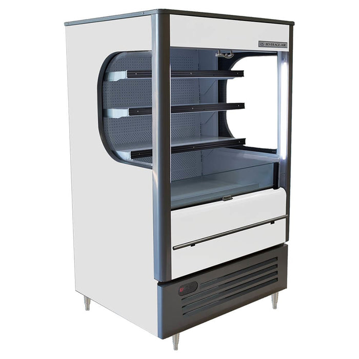 Beverage-Air VMHC7-1-W 35 1/2" Vertical Open Air Cooler W/ (4) Levels - White, 115v-cityfoodequipment.com