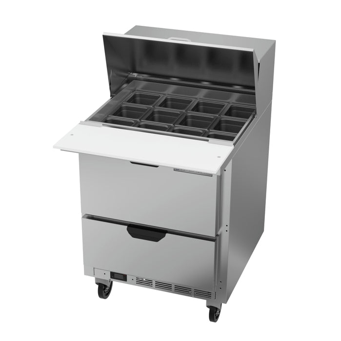 Beverage-Air SPED27HC-12M-B 27" Hydrocarbon Series Mega Top Sandwich/salad Prep Table W/ Refrigerated Base, 115v-cityfoodequipment.com