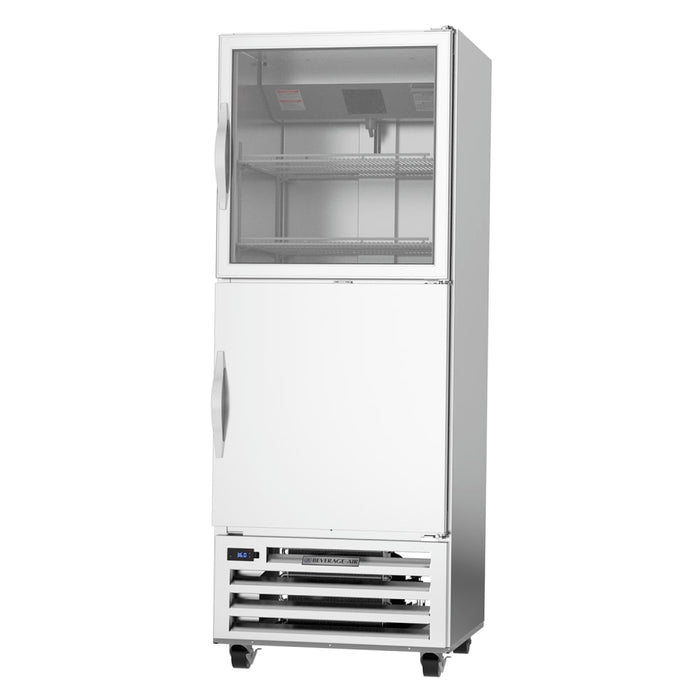 Beverage-Air RI18HC-HGS 27 1/4" One Section Reach In Refrigerator, (1) Glass Door, (1) Solid Door, Right Hinge, 115v-cityfoodequipment.com