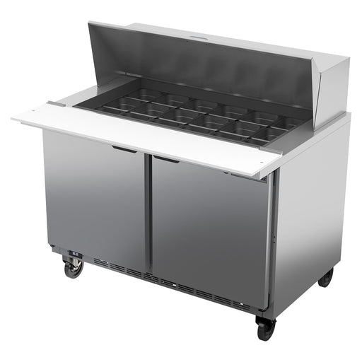 Beverage-Air SPE48HC-18M 48" Hydrocarbon Series Mega Top Sandwich/salad Prep Table W/ Refrigerated Base, 115v-cityfoodequipment.com