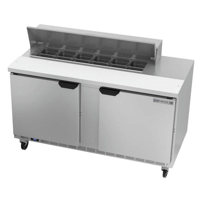Beverage-Air SPE60HC-12 60" Hydrocarbon Series Sandwich/salad Prep Table W/ Refrigerated Base, 115v-cityfoodequipment.com