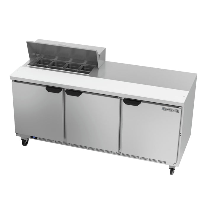 Beverage-Air SPE72HC-08 72" Hydrocarbon Series Sandwich/salad Prep Table W/ Refrigerated Base, 115v-cityfoodequipment.com