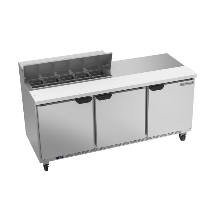Beverage-Air SPE72HC-10 72" Hydrocarbon Series Sandwich/salad Prep Table W/ Refrigerated Base, 115v-cityfoodequipment.com