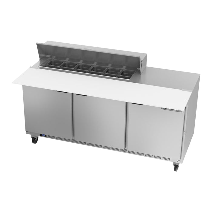 Beverage-Air SPE72HC-12C 72" Hydrocarbon Series Sandwich/salad Prep Table W/ Refrigerated Base, 115v-cityfoodequipment.com