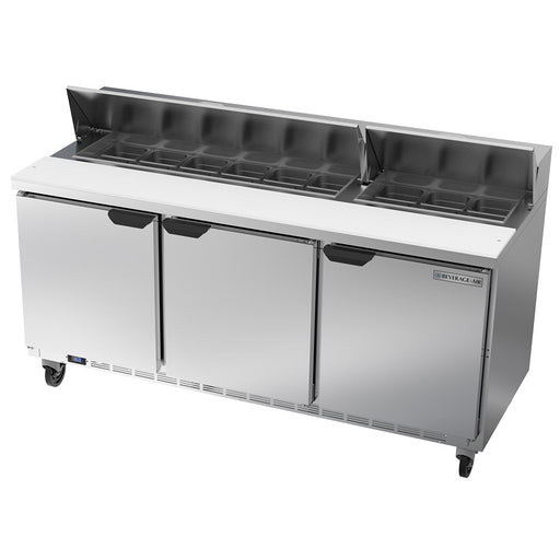 Beverage-Air SPE72HC-18 72" Hydrocarbon Series Sandwich/salad Prep Table W/ Refrigerated Base, 115v-cityfoodequipment.com