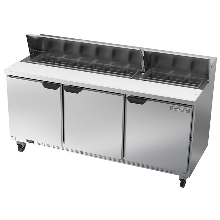 Beverage-Air SPE72HC-18 72" Hydrocarbon Series Sandwich/salad Prep Table W/ Refrigerated Base, 115v-cityfoodequipment.com