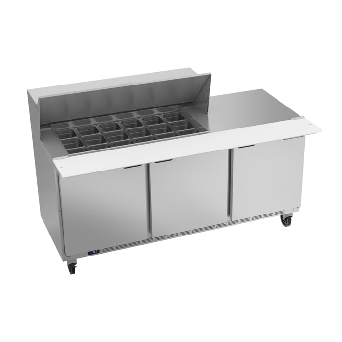 Beverage-Air SPE72HC-18M 72" Hydrocarbon Series Mega Top Sandwich/salad Prep Table W/ Refrigerated Base, 115v-cityfoodequipment.com