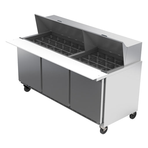 Beverage-Air SPE72HC-30M 72" Hydrocarbon Series Mega Top Sandwich/salad Prep Table W/ Refrigerated Base, 115v-cityfoodequipment.com