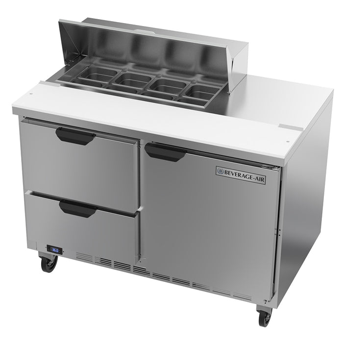Beverage-Air SPED48HC-08-2 48" Hydrocarbon Series Sandwich/salad Prep Table W/ Refrigerated Base, 115v-cityfoodequipment.com