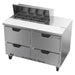 Beverage-Air SPED48HC-08-4 48" Hydrocarbon Series Sandwich/salad Prep Table W/ Refrigerated Base, 115v-cityfoodequipment.com