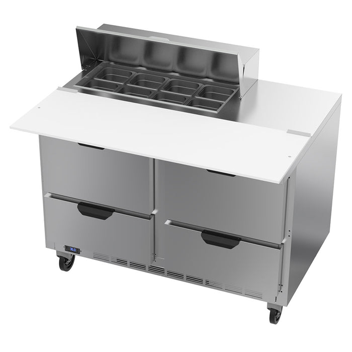 Beverage-Air SPED48HC-08C-4 48" Hydrocarbon Series Sandwich/salad Prep Table W/ Refrigerated Base, 115v-cityfoodequipment.com