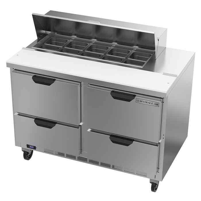Beverage-Air SPED48HC-10-4 48" Hydrocarbon Series Sandwich/salad Prep Table W/ Refrigerated Base, 115v-cityfoodequipment.com