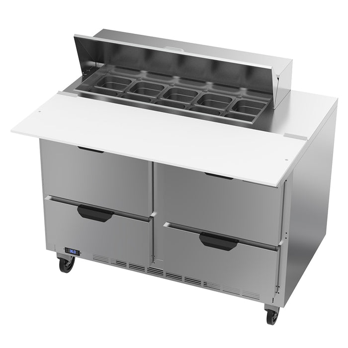 Beverage-Air SPED48HC-10C-4 48" Hydrocarbon Series Sandwich/salad Prep Table W/ Refrigerated Base, 115v-cityfoodequipment.com