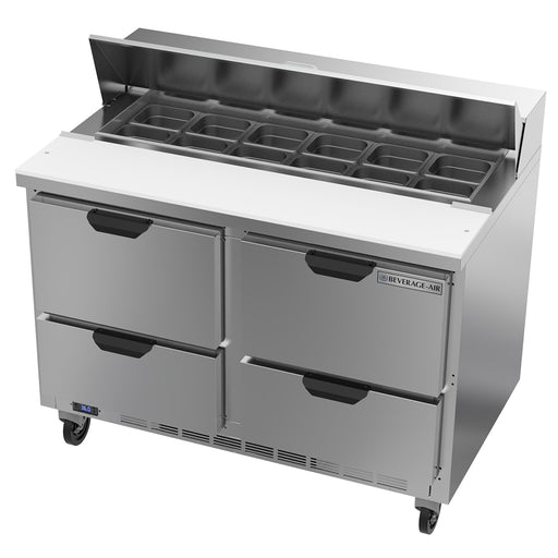 Beverage-Air SPED48HC-12-4 48" Hydrocarbon Series Sandwich/salad Prep Table W/ Refrigerated Base, 115v-cityfoodequipment.com