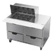 Beverage-Air SPED48HC-12M-4 48" Hydrocarbon Series Mega Top Sandwich/salad Prep Table W/ Refrigerated Base, 115v-cityfoodequipment.com