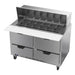 Beverage-Air SPED48HC-18M-4 48" Hydrocarbon Series Mega Top Sandwich/salad Prep Table W/ Refrigerated Base, 115v-cityfoodequipment.com