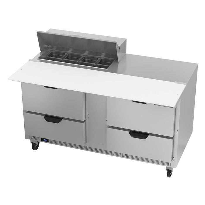Beverage-Air SPED60HC-08C-4 60" Hydrocarbon Series Sandwich/salad Prep Table W/ Refrigerated Base, 115v-cityfoodequipment.com