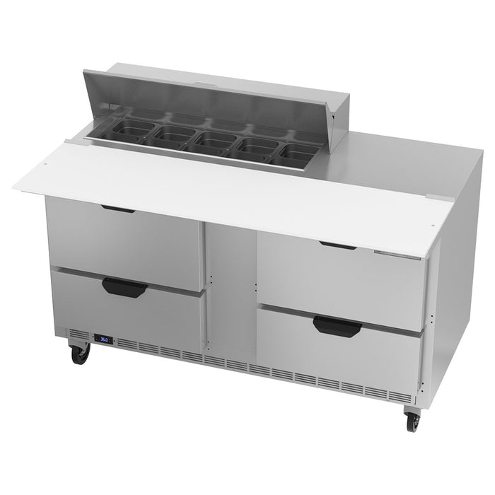 Beverage-Air SPED60HC-10C-4 60" Hydrocarbon Series Sandwich/salad Prep Table W/ Refrigerated Base, 115v-cityfoodequipment.com