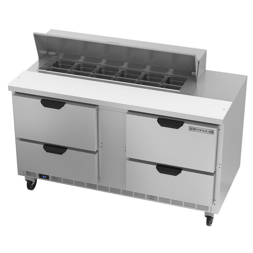 Beverage-Air SPED60HC-12-4 60" Hydrocarbon Series Sandwich/salad Prep Table W/ Refrigerated Base, 115v-cityfoodequipment.com