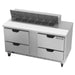 Beverage-Air SPED60HC-12-4 60" Hydrocarbon Series Sandwich/salad Prep Table W/ Refrigerated Base, 115v-cityfoodequipment.com
