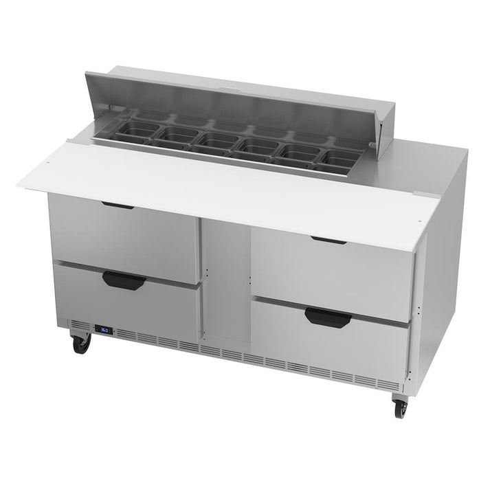 Beverage-Air SPED60HC-12C-4 60" Hydrocarbon Series Sandwich/salad Prep Table W/ Refrigerated Base, 115v-cityfoodequipment.com