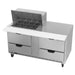 Beverage-Air SPED60HC-12M-4 60" Hydrocarbon Series Mega Top Sandwich/salad Prep Table W/ Refrigerated Base, 115v-cityfoodequipment.com