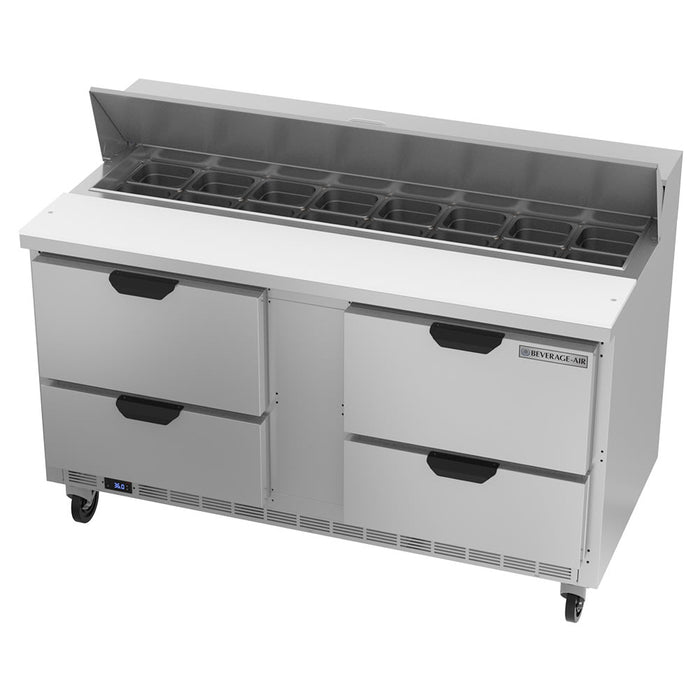 Beverage-Air SPED60HC-16-4 60" Hydrocarbon Series Sandwich/salad Prep Table W/ Refrigerated Base, 115v-cityfoodequipment.com