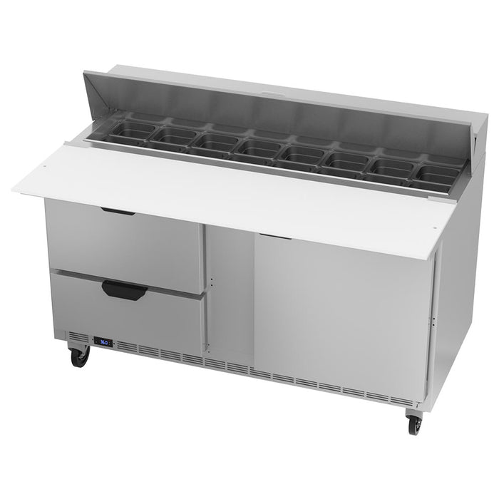 Beverage-Air SPED60HC-16C-2 60" Hydrocarbon Series Sandwich/salad Prep Table W/ Refrigerated Base, 115v-cityfoodequipment.com