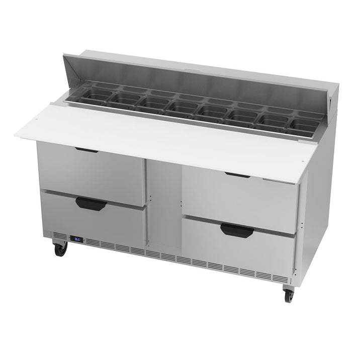 Beverage-Air SPED60HC-16C-4 60" Hydrocarbon Series Sandwich/salad Prep Table W/ Refrigerated Base, 115v-cityfoodequipment.com