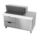 Beverage-Air SPED60HC-18M-2 60" Hydrocarbon Series Mega Top Sandwich/salad Prep Table W/ Refrigerated Base, 115v-cityfoodequipment.com