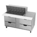 Beverage-Air SPED60HC-18M-4 60" Hydrocarbon Series Mega Top Sandwich/salad Prep Table W/ Refrigerated Base, 115v-cityfoodequipment.com