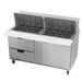 Beverage-Air SPED60HC-24M-2 60" Hydrocarbon Series Mega Top Sandwich/salad Prep Table W/ Refrigerated Base, 115v-cityfoodequipment.com