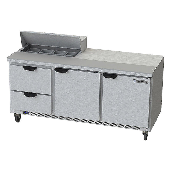 Beverage-Air SPED72HC-08-2 72" Hydrocarbon Series Sandwich/salad Prep Table W/ Refrigerated Base, 115v-cityfoodequipment.com