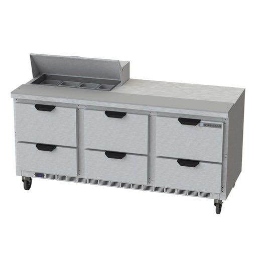 Beverage-Air SPED72HC-08-6 72" Hydrocarbon Series Sandwich/salad Prep Table W/ Refrigerated Base, 115v-cityfoodequipment.com