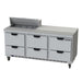 Beverage-Air SPED72HC-08-6 72" Hydrocarbon Series Sandwich/salad Prep Table W/ Refrigerated Base, 115v-cityfoodequipment.com