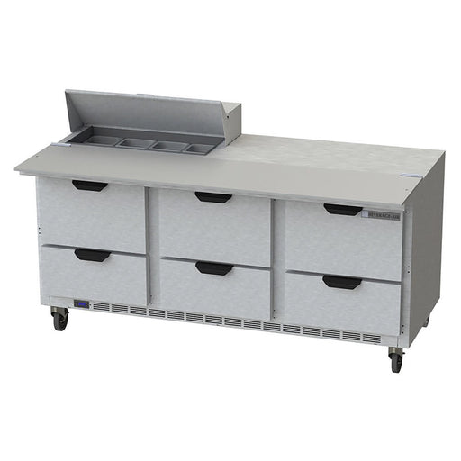 Beverage-Air SPED72HC-08C-6 72" Hydrocarbon Series Sandwich/salad Prep Table W/ Refrigerated Base, 115v-cityfoodequipment.com