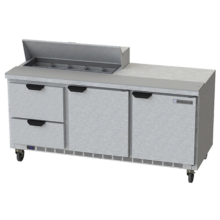 Beverage-Air SPED72HC-10-2 72" Hydrocarbon Series Sandwich/salad Prep Table W/ Refrigerated Base, 115v-cityfoodequipment.com