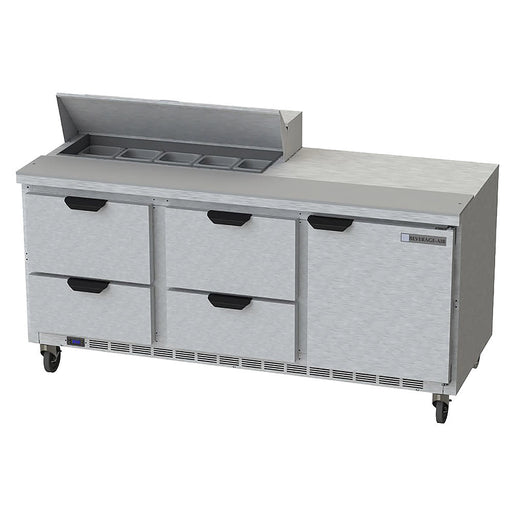 Beverage-Air SPED72HC-10-4 72" Hydrocarbon Series Sandwich/salad Prep Table W/ Refrigerated Base, 115v-cityfoodequipment.com