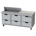 Beverage-Air SPED72HC-10-6 72" Hydrocarbon Series Sandwich/salad Prep Table W/ Refrigerated Base, 115v-cityfoodequipment.com