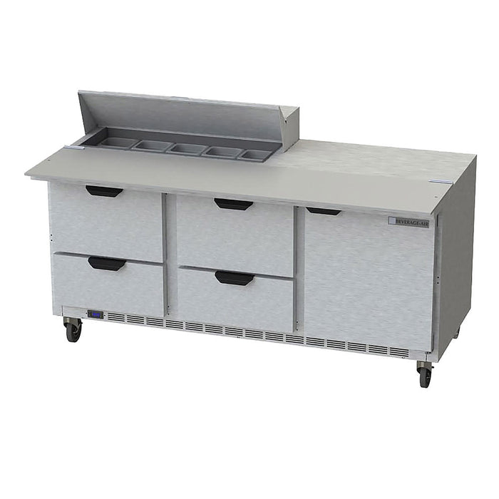 Beverage-Air SPED72HC-10C-4 72" Hydrocarbon Series Sandwich/salad Prep Table W/ Refrigerated Base, 115v-cityfoodequipment.com