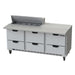 Beverage-Air SPED72HC-10C-6 72" Hydrocarbon Series Sandwich/salad Prep Table W/ Refrigerated Base, 115v-cityfoodequipment.com