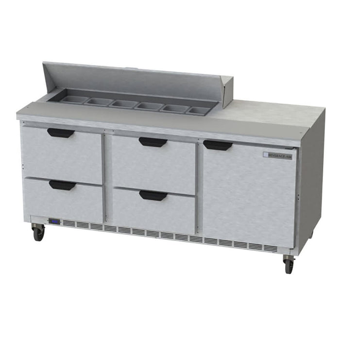 Beverage-Air SPED72HC-12-4 72" Hydrocarbon Series Sandwich/salad Prep Table W/ Refrigerated Base, 115v-cityfoodequipment.com