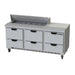 Beverage-Air SPED72HC-12-6 72" Hydrocarbon Series Sandwich/salad Prep Table W/ Refrigerated Base, 115v-cityfoodequipment.com